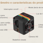 Mini Câmera Com Sensor De Movimento E Visão Noturna
