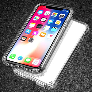 Case para Iphone  X XS XR Max 8 7 6 6S, Transparente, à prova de Choque Capa Protetora