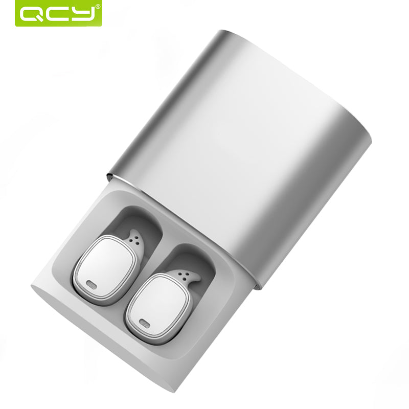 Fone de Ouvido Mini com Caixa de Carregamento Sem Fio Bluetooth QCY