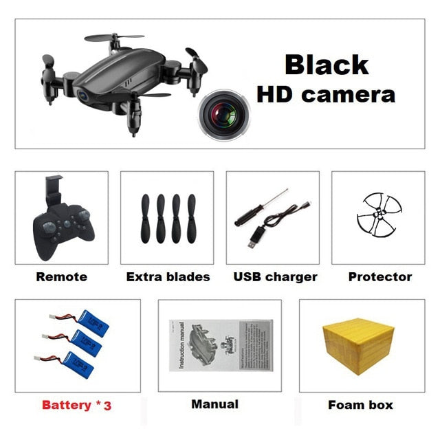 Drone camera hd wifi fpv rc mini dobrável Teeggi T10 Quadcopter