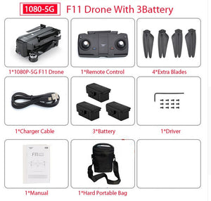 Drone wifi fpv camera 1080p/2k hd Zwn  SJRC F11 RC Quadcopter